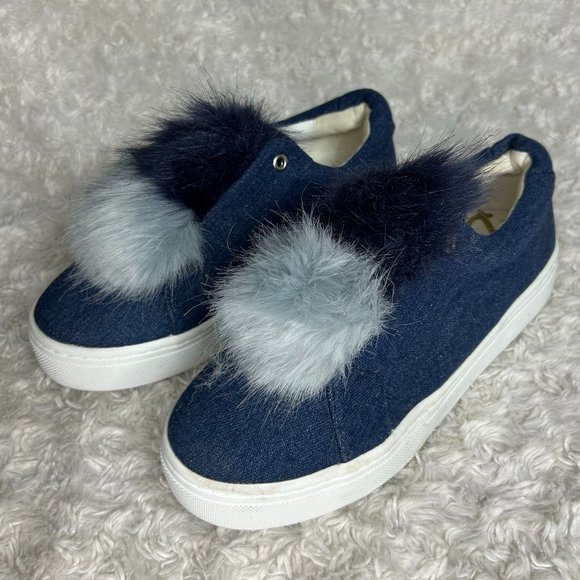 Sam Edelman Leya Denim Pompom‎ Sneaker Size 6.5 - Picture 1 of 8